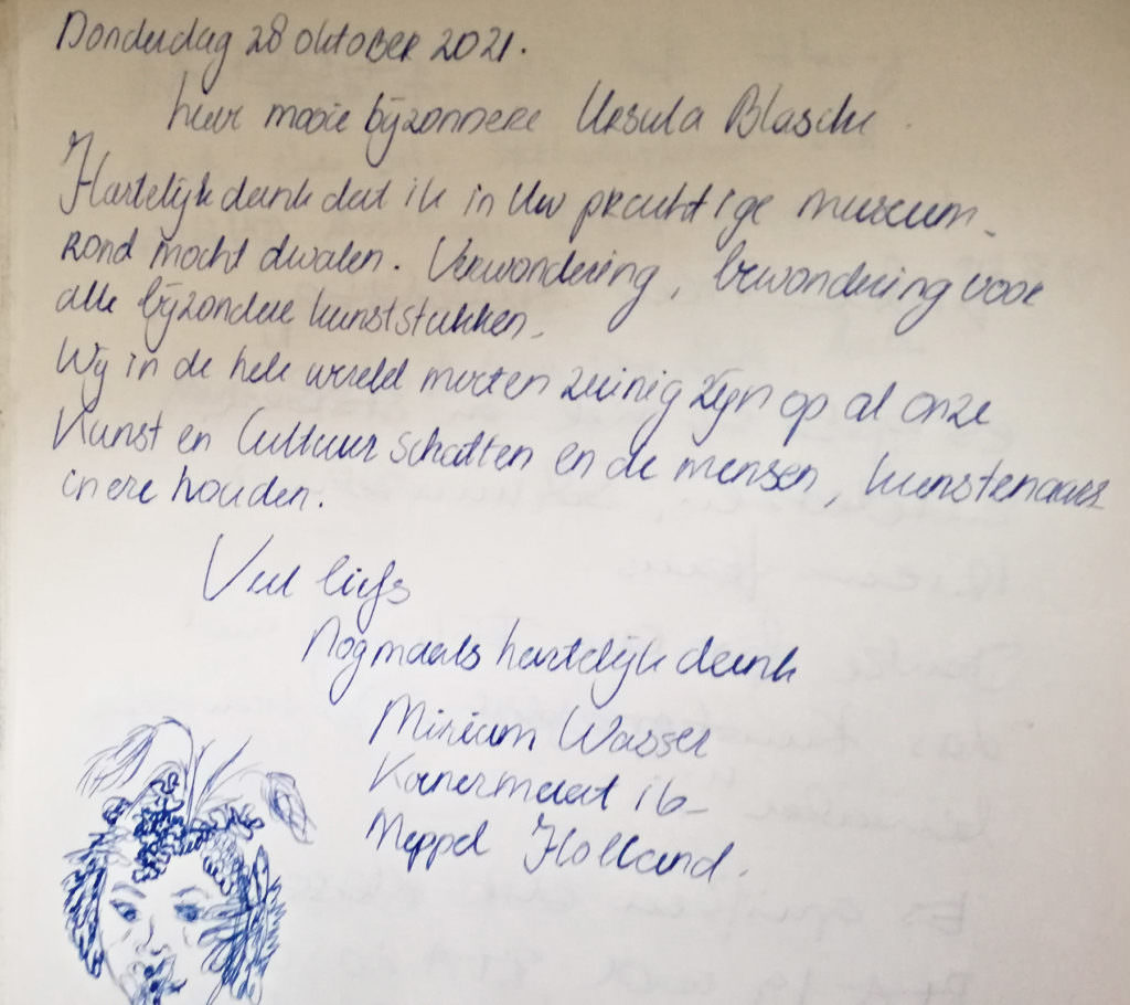 Museum Halle Westfalen Kindheits- und Jugendwerke bedeutender Künstler, Auszug Gästebuch