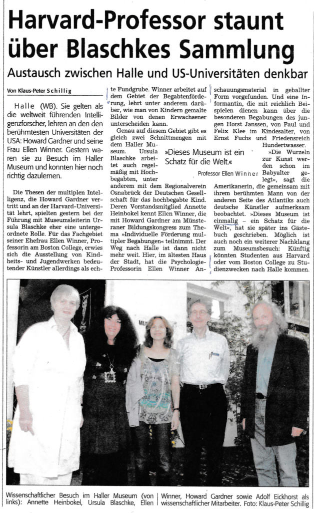 Museum Halle Westfalen Kindheits- und Jugendwerke bedeutender Künstler, Zeitungsartikel Archiv Westfalenblatt