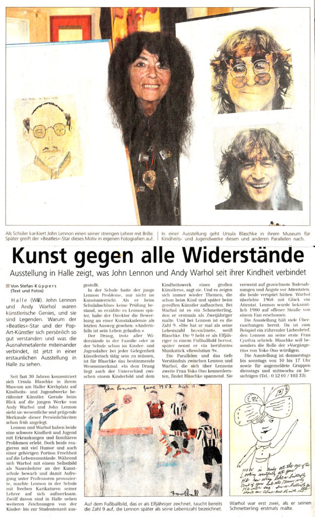 Museum Halle Westf., Pressebericht Kunst gegen alle Widerstände, Ausstellung Warhol